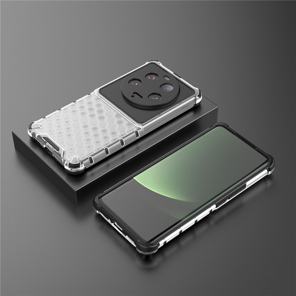 For Xiaomi 13 Ultra Anti-Scratch Honeycomb Texture Phone Case TPU+PC Anti-drop Smartphone Cover