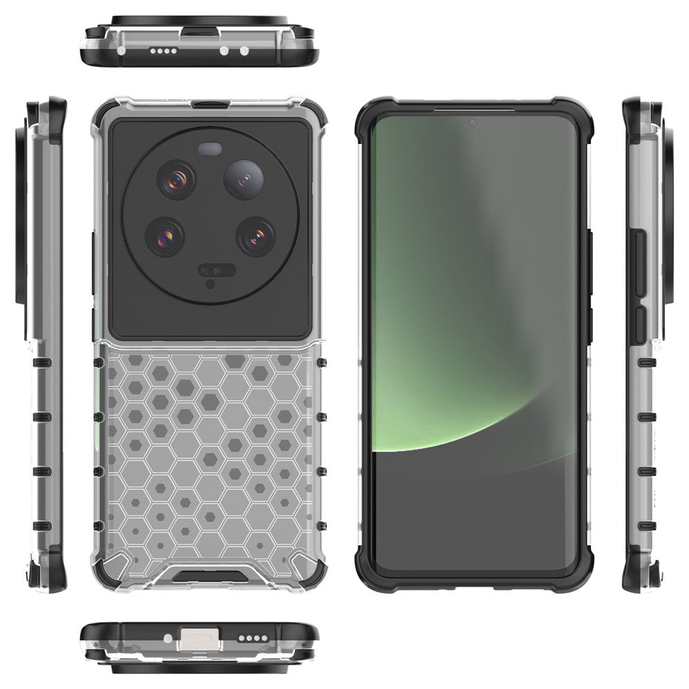 For Xiaomi 13 Ultra Anti-Scratch Honeycomb Texture Phone Case TPU+PC Anti-drop Smartphone Cover