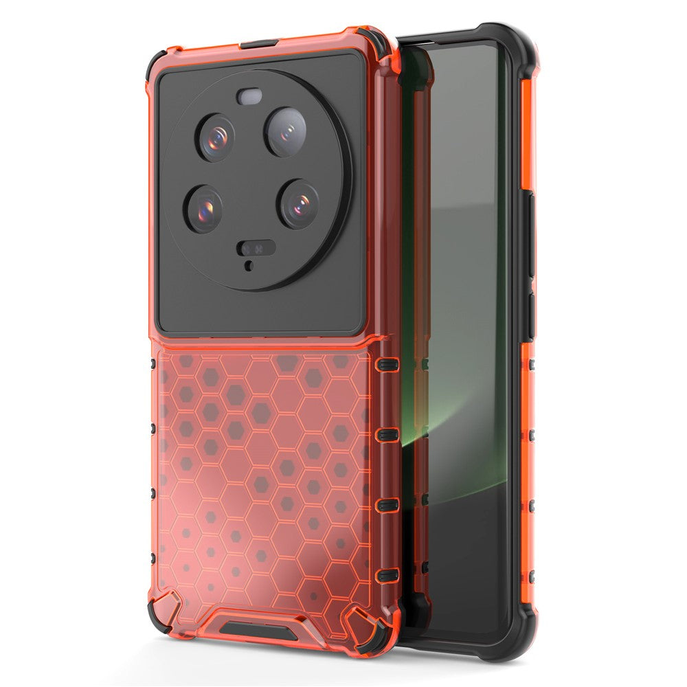 For Xiaomi 13 Ultra Anti-Scratch Honeycomb Texture Phone Case TPU+PC Anti-drop Smartphone Cover