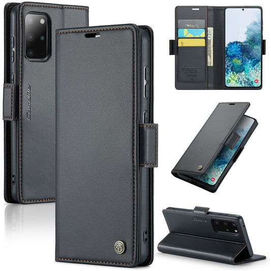Galaxy S20 Plus 5G/4G Glänzende Wallet-Hülle – RFID-Schutz & Ständer