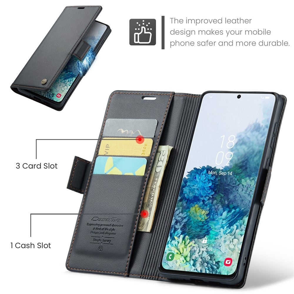Galaxy S20 Plus 5G/4G Glänzende Wallet-Hülle – RFID-Schutz & Ständer