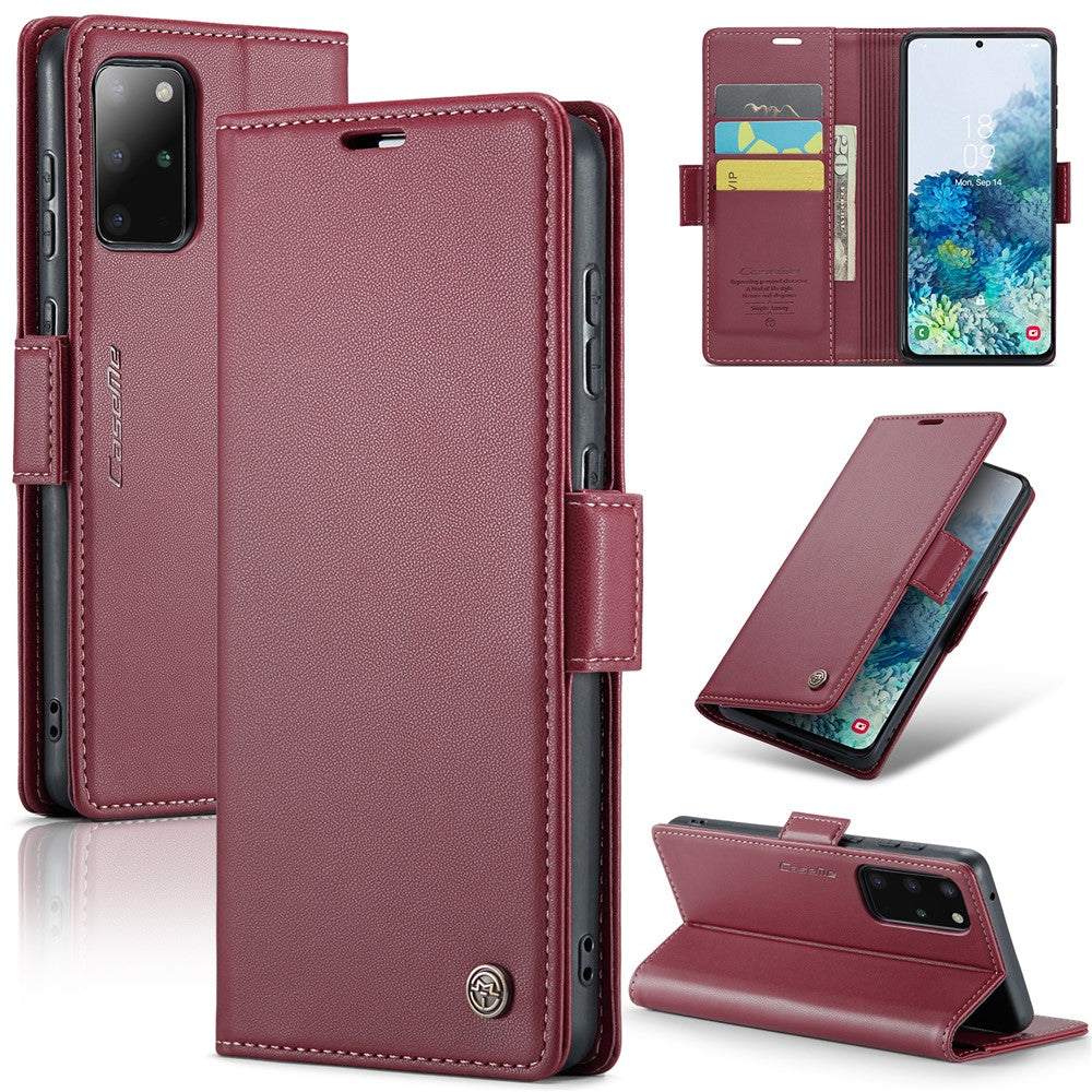 Galaxy S20 Plus 5G/4G Glänzende Wallet-Hülle – RFID-Schutz & Ständer