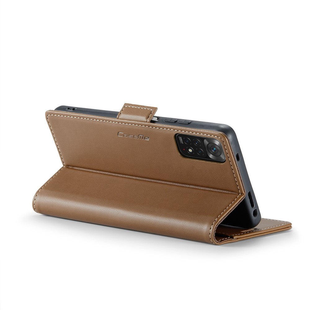 For Xiaomi Redmi Note 11 4G (Qualcomm) / Note 11S 4G Leather Case CASEME 023 RFID Blocking 3 Card Slot Mobile Cover