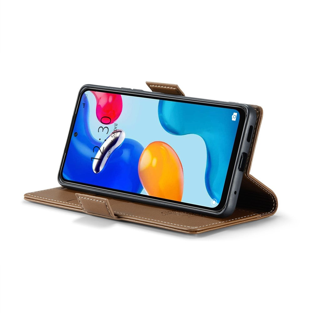 For Xiaomi Redmi Note 11 4G (Qualcomm) / Note 11S 4G Leather Case CASEME 023 RFID Blocking 3 Card Slot Mobile Cover