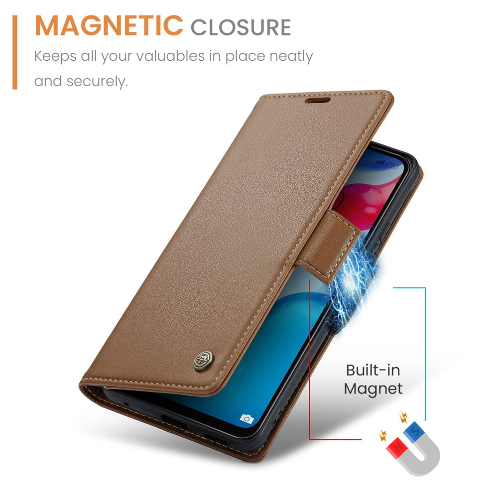 For Xiaomi Redmi Note 11 4G (Qualcomm) / Note 11S 4G Leather Case CASEME 023 RFID Blocking 3 Card Slot Mobile Cover