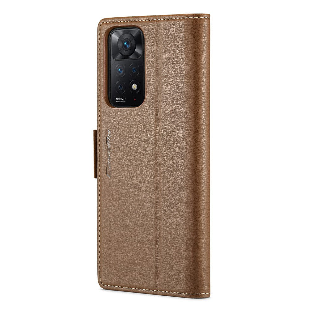 For Xiaomi Redmi Note 11 Pro 4G (Mediatek) / Note 11 Pro 5G (Qualcomm) / Note 12 Pro 4G Leather Case CASEME 023 RFID Blocking 3 Card Slot