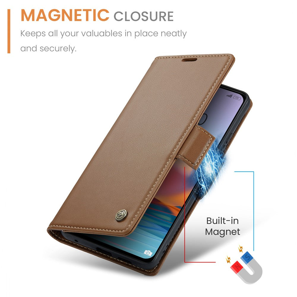 For Xiaomi Redmi Note 11 Pro 4G (Mediatek) / Note 11 Pro 5G (Qualcomm) / Note 12 Pro 4G Leather Case CASEME 023 RFID Blocking 3 Card Slot