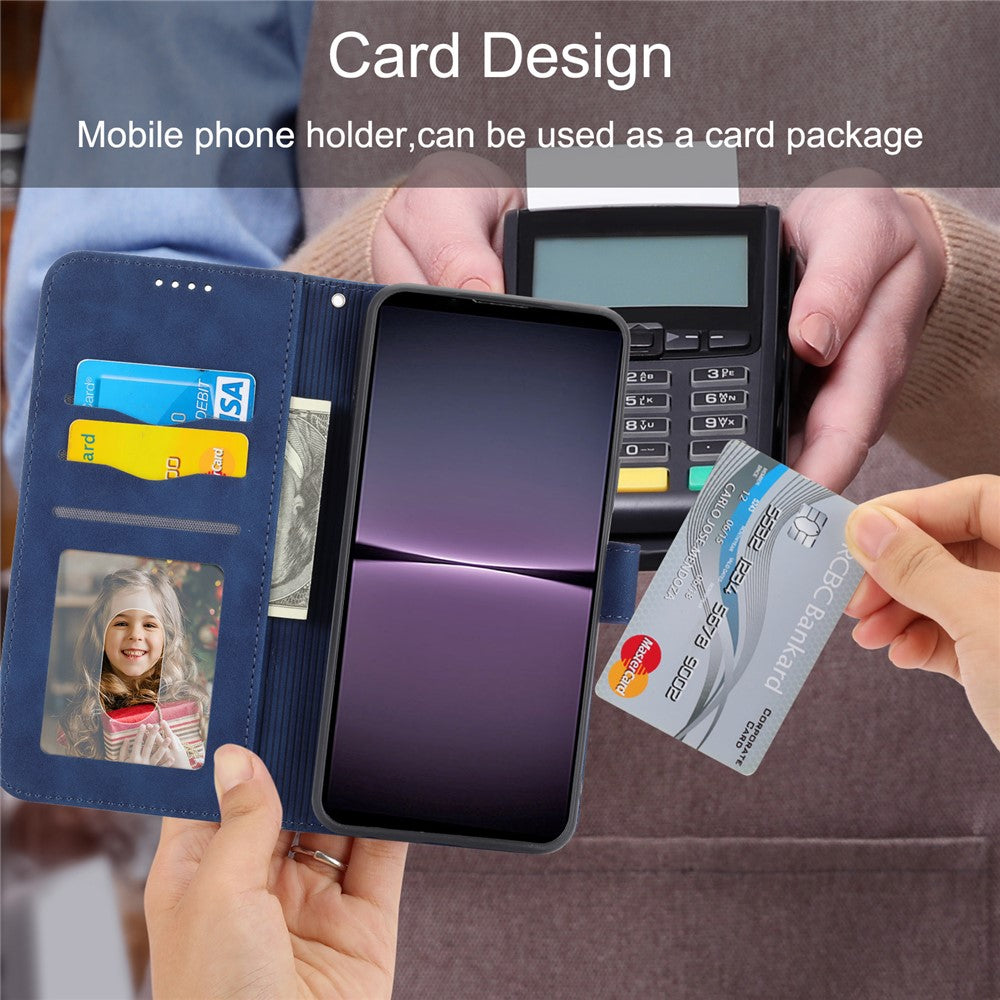 DIERFENG DF-03 for Honor X50i 5G / 90 Lite 5G Lines Imprinted Leather Wallet Cover Phone Case with Stand