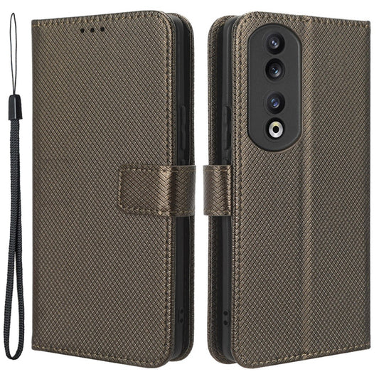 Honor 90 Handyhülle – TPU + PU-Leder- mit Ständer, Brieftasche, Diamant-Textur