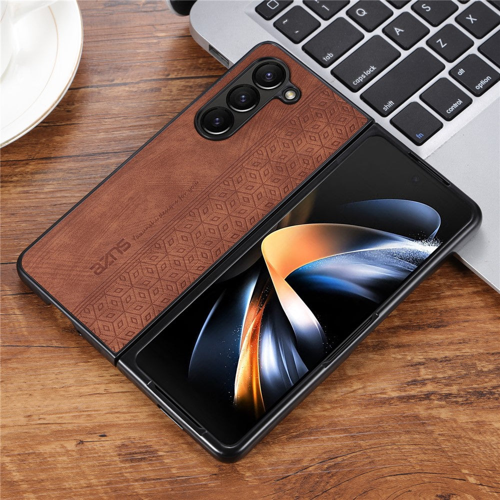 AZNS For Samsung Galaxy Z Fold5 5G Imprinted Phone Case PU Leather + PC Folding Phone Cover