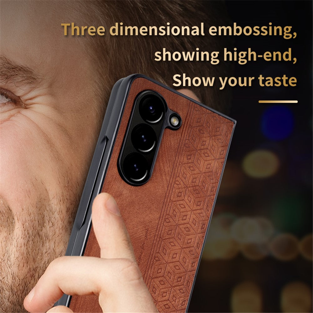 AZNS For Samsung Galaxy Z Fold5 5G Imprinted Phone Case PU Leather + PC Folding Phone Cover