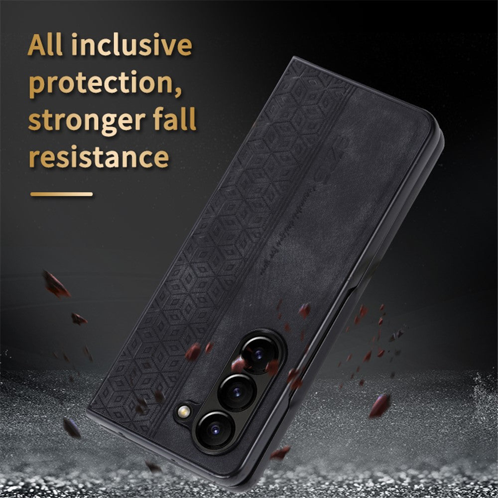 AZNS For Samsung Galaxy Z Fold5 5G Imprinted Phone Case PU Leather + PC Folding Phone Cover