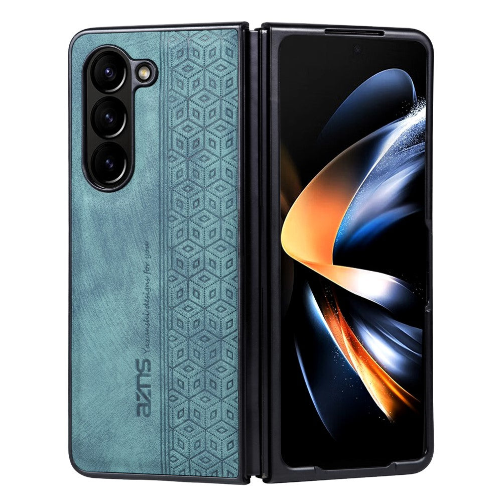 AZNS For Samsung Galaxy Z Fold5 5G Imprinted Phone Case PU Leather + PC Folding Phone Cover