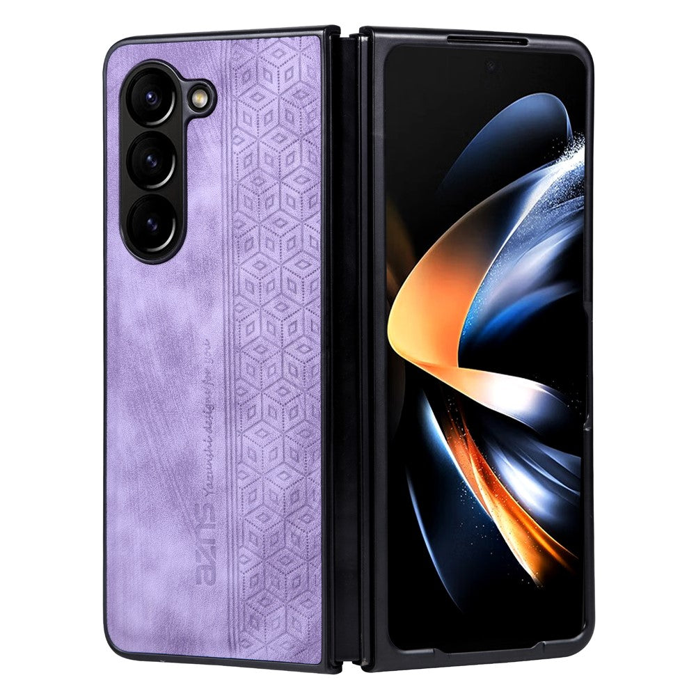 AZNS For Samsung Galaxy Z Fold5 5G Imprinted Phone Case PU Leather + PC Folding Phone Cover