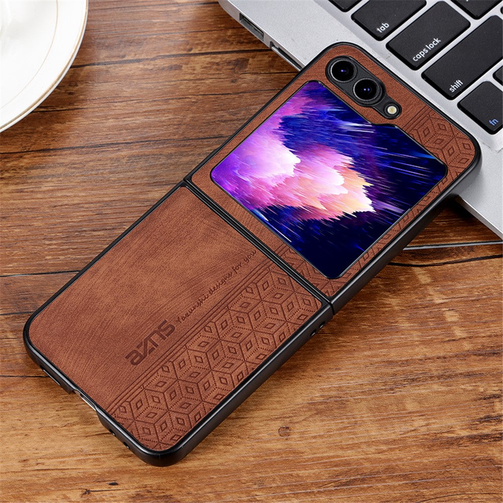 AZNS For Samsung Galaxy Z Flip5 5G Imprinted Pattern Phone Case PU Leather + Hard PC Thin Cover