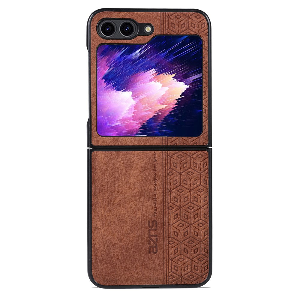 AZNS For Samsung Galaxy Z Flip5 5G Imprinted Pattern Phone Case PU Leather + Hard PC Thin Cover