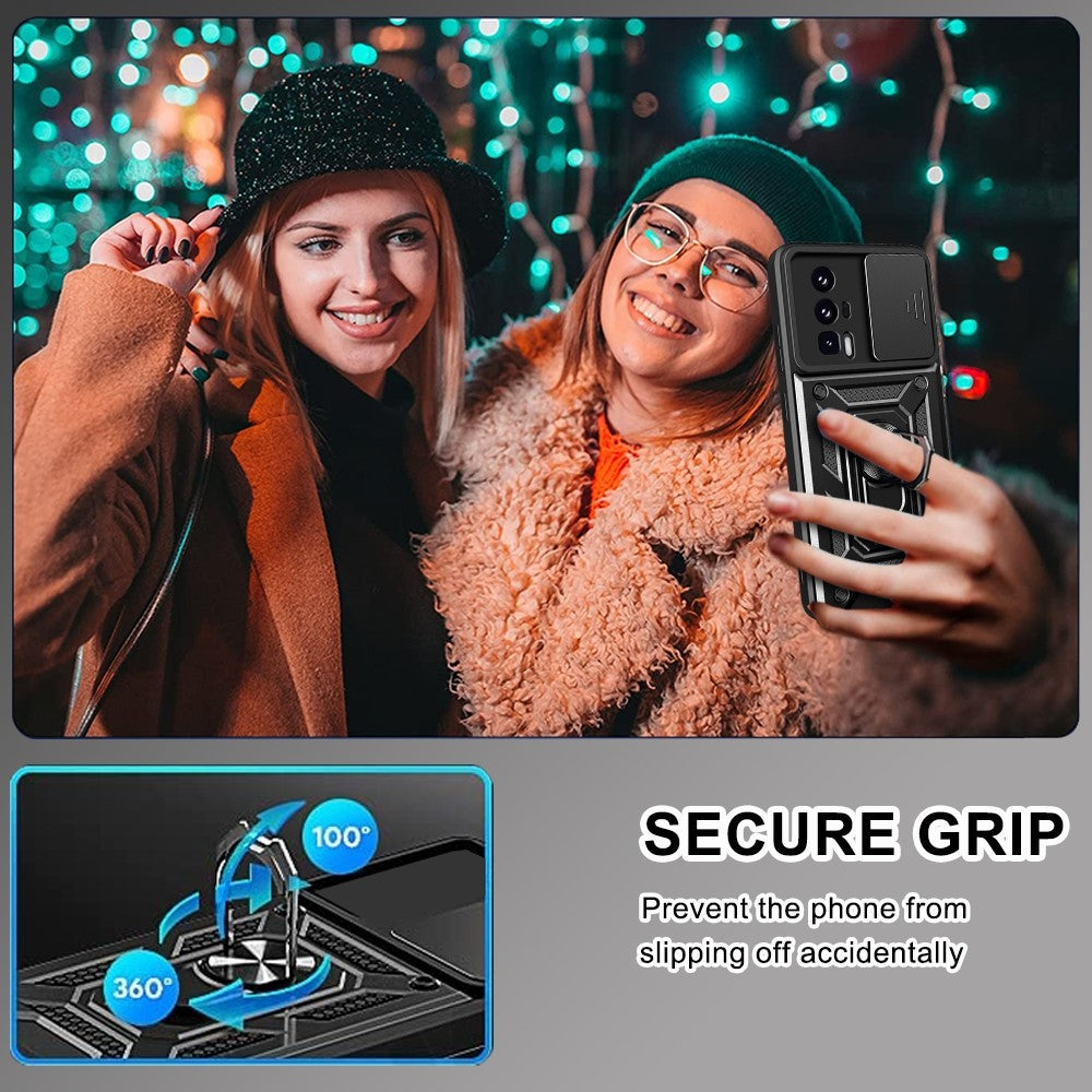 Phone Case for Xiaomi Poco F5 Pro 5G / Redmi K60 5G / K60 Pro 5G Camera Lens Slide Design PC+TPU Kickstand Cover