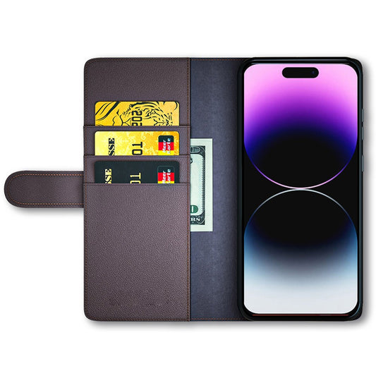 iPhone 15 Pro Max Echtleder Hülle mit Kartenfach