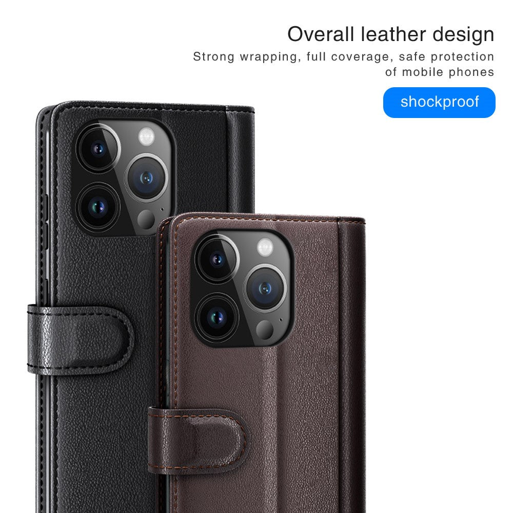 iPhone 15 Pro Max Echtleder Hülle mit Kartenfach