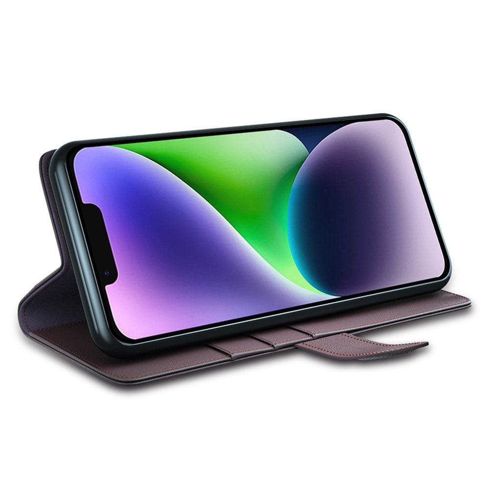 iPhone 15 Plus Echtleder Hülle mit Kartenfach