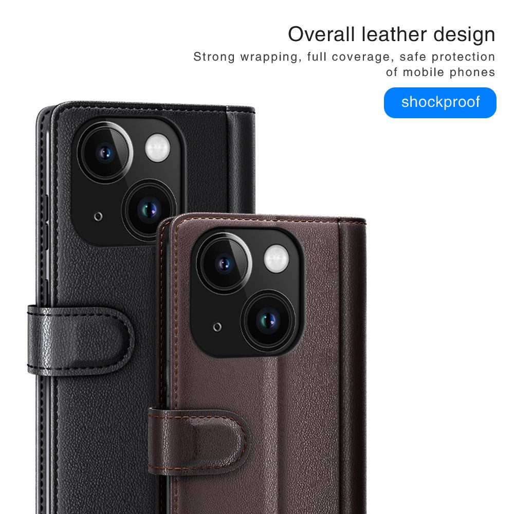 iPhone 15 Echtleder Hülle mit Kartenfach