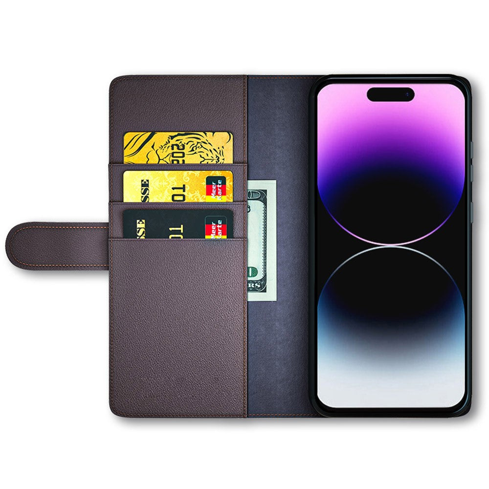 iPhone 15 Pro Echtleder Hülle mit Kartenfach