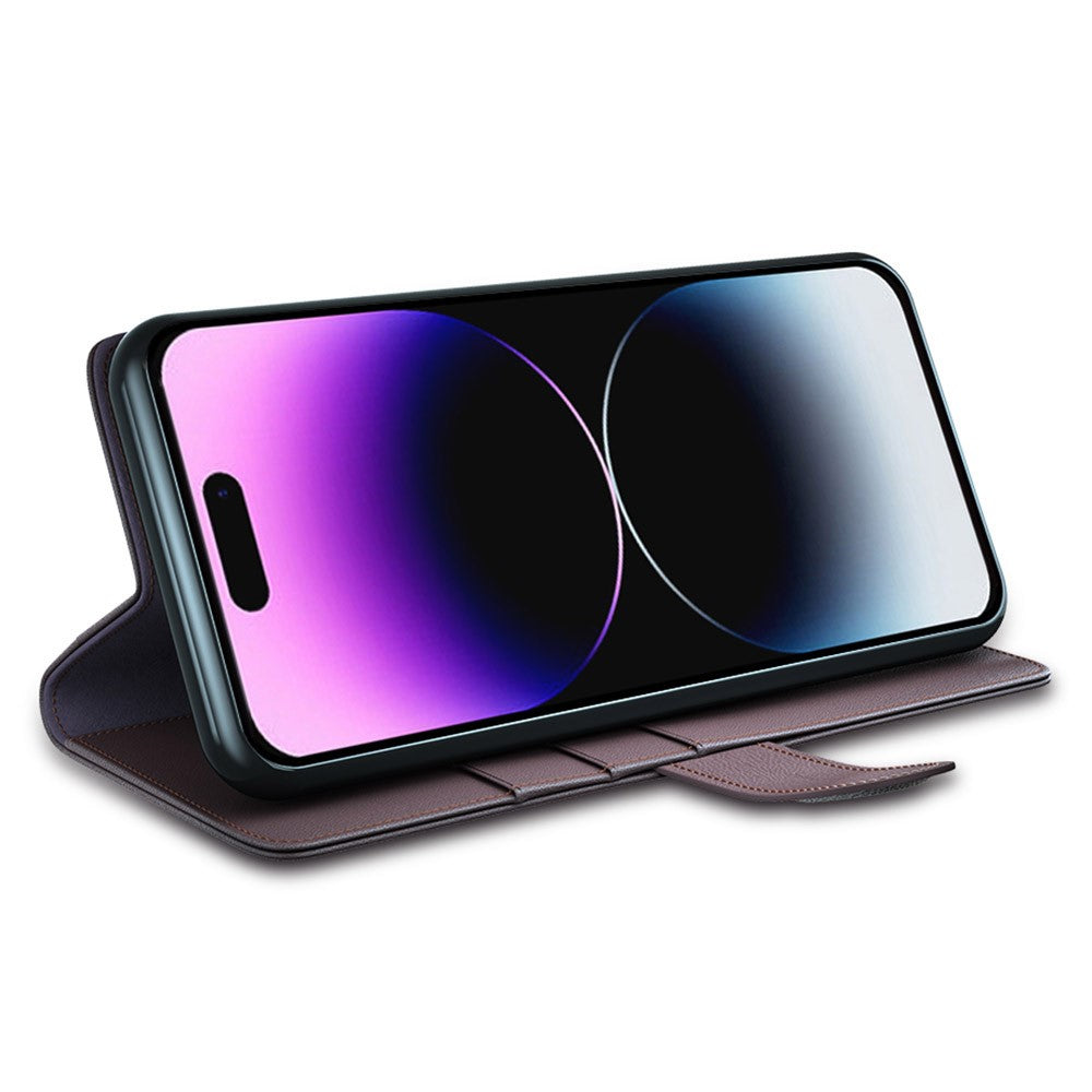 iPhone 15 Pro Echtleder Hülle mit Kartenfach