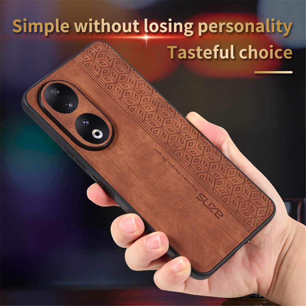 AZNS For Honor 90 PU Leather+TPU Phone Case Anti-Scratch Imprinted Pattern Shell Cover