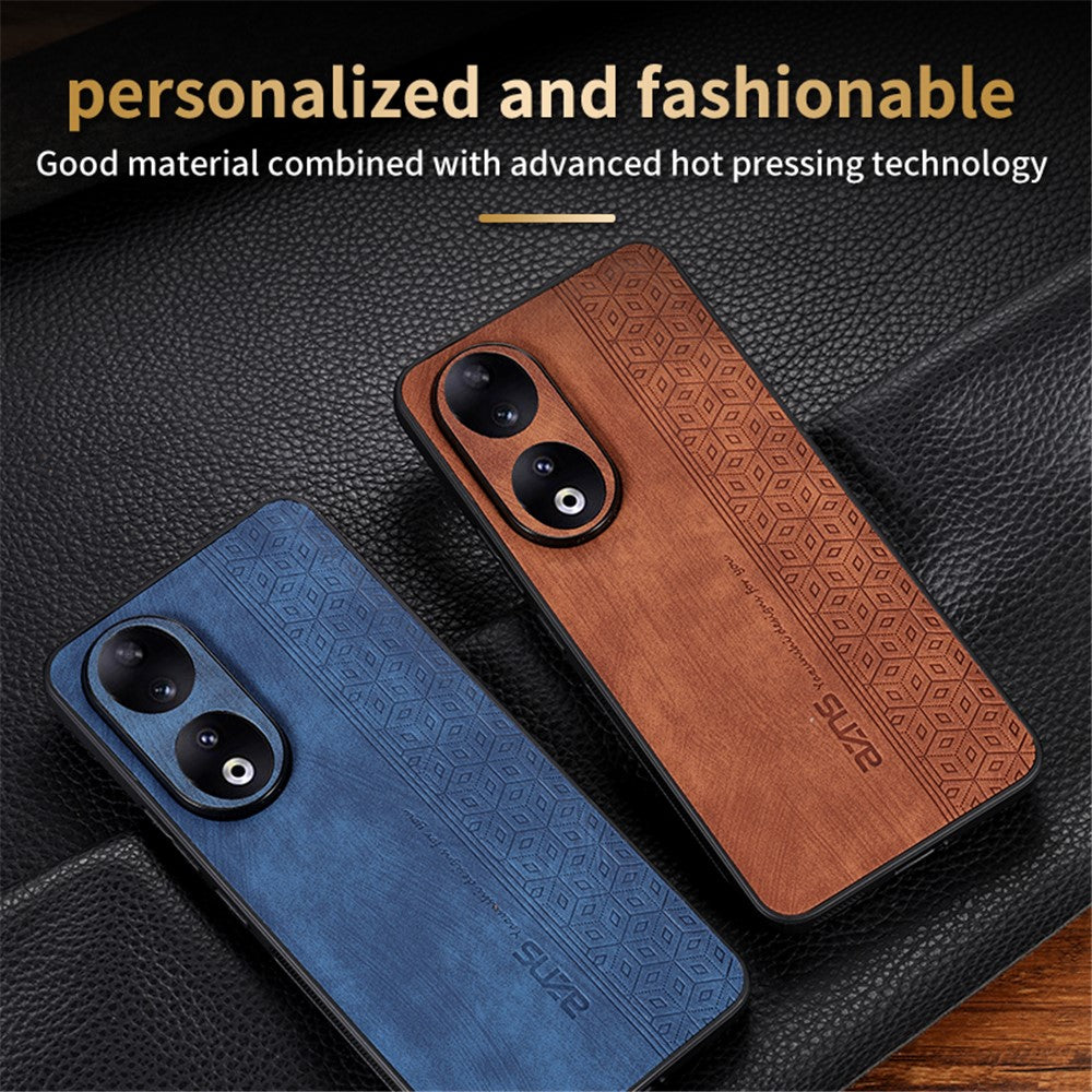 AZNS For Honor 90 PU Leather+TPU Phone Case Anti-Scratch Imprinted Pattern Shell Cover