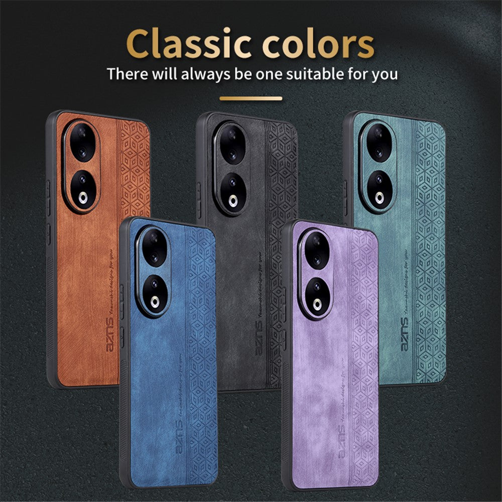 AZNS For Honor 90 PU Leather+TPU Phone Case Anti-Scratch Imprinted Pattern Shell Cover