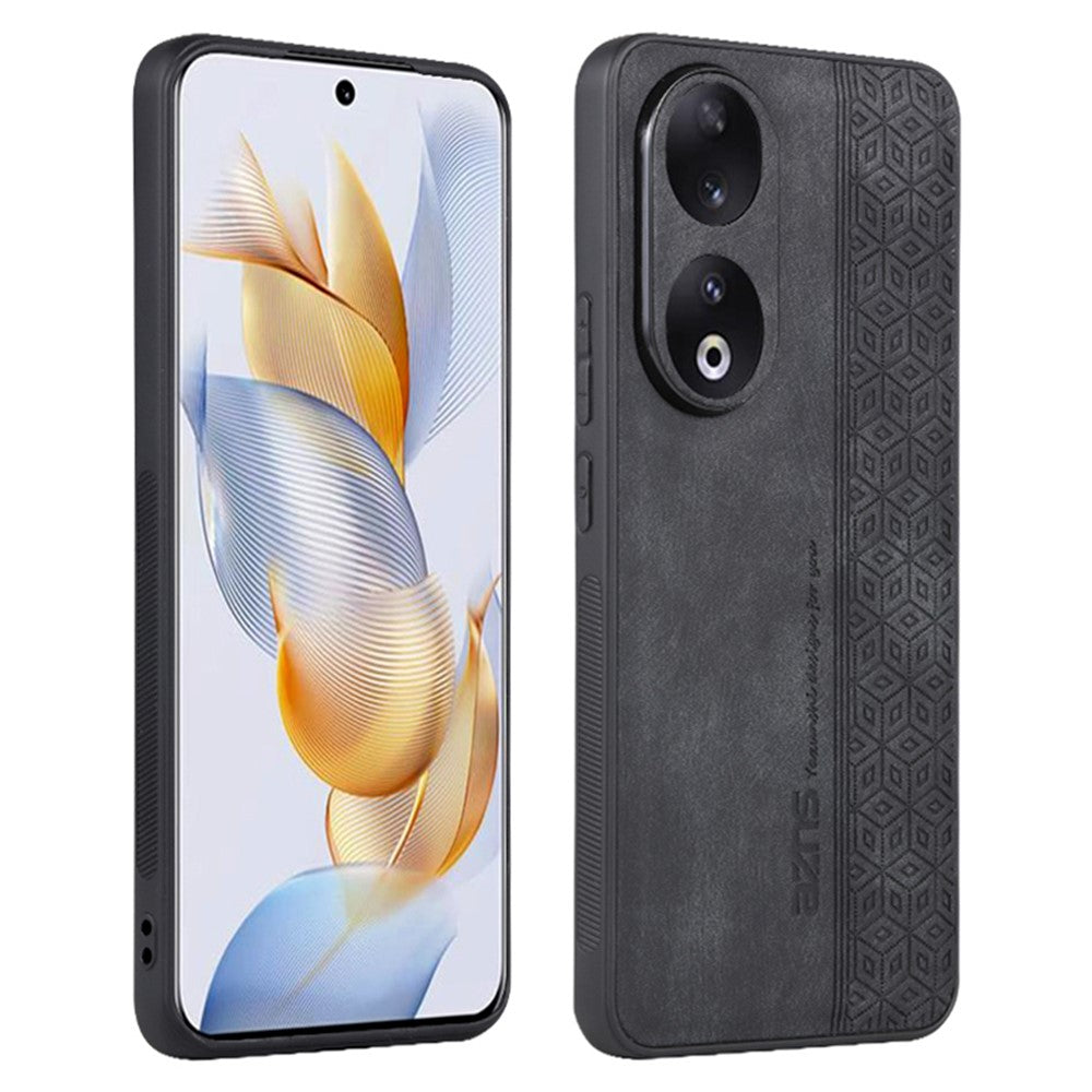 AZNS For Honor 90 PU Leather+TPU Phone Case Anti-Scratch Imprinted Pattern Shell Cover
