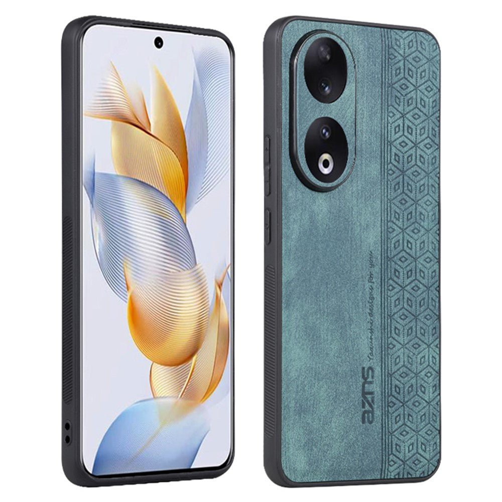 AZNS For Honor 90 PU Leather+TPU Phone Case Anti-Scratch Imprinted Pattern Shell Cover