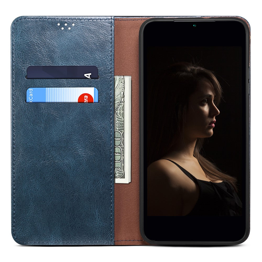 For Honor 90 Wallet Case PU Leather Waxy Crazy Horse Texture Stand Phone Cover