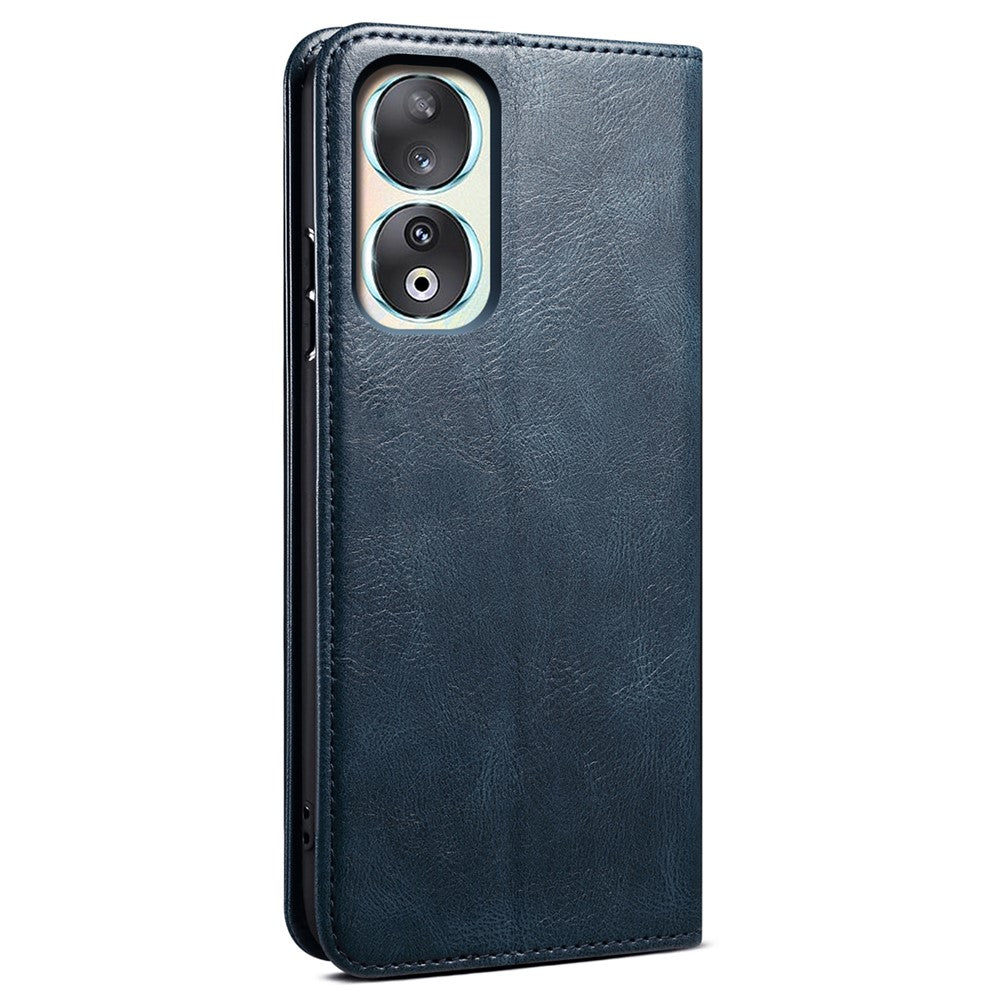 For Honor 90 Wallet Case PU Leather Waxy Crazy Horse Texture Stand Phone Cover