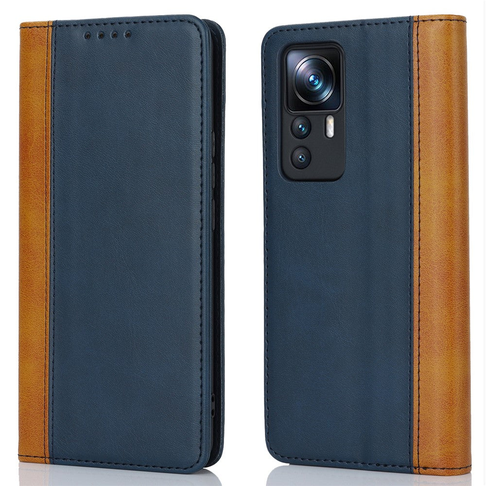 For Xiaomi 12T 5G / 12T Pro 5G / Redmi K50 Ultra PU Leather Phone Case Stand Bi-color Splicing Wallet Cover