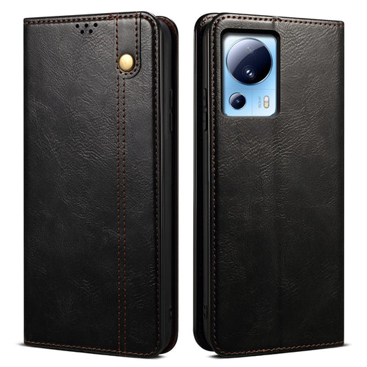 Xiaomi Civi 2 5G / Xiaomi 13 Lite Handyhülle – Civi 2 5G PU-Leder-Handy-Brieftaschenhülle, wachsartige Crazy Horse-Textur, Standabdeckung
