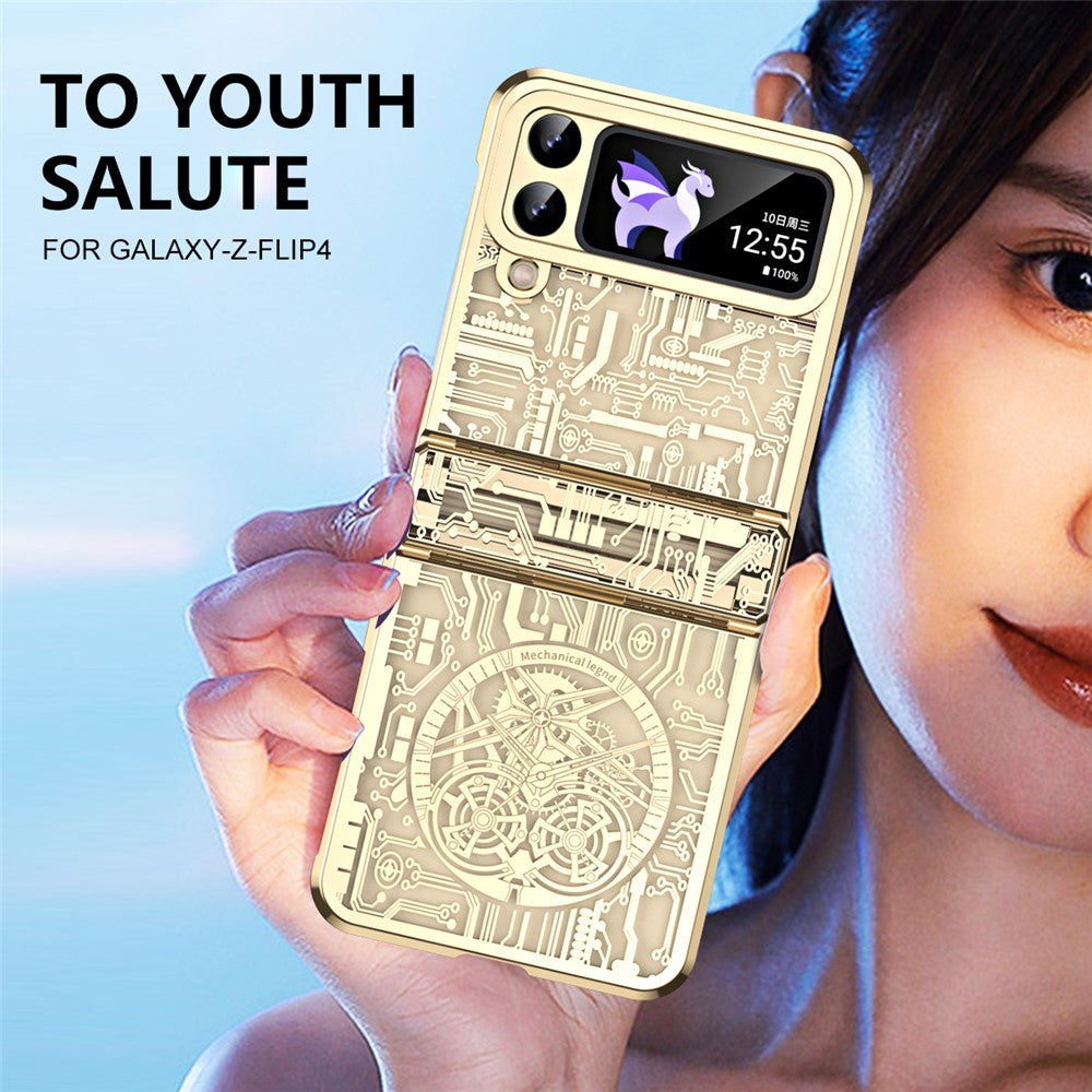Galaxy Z Flip4 5G Mechanical Legend Series Schutzhülle – Robust, mit Schutzfolie aus gehärtetem Glas