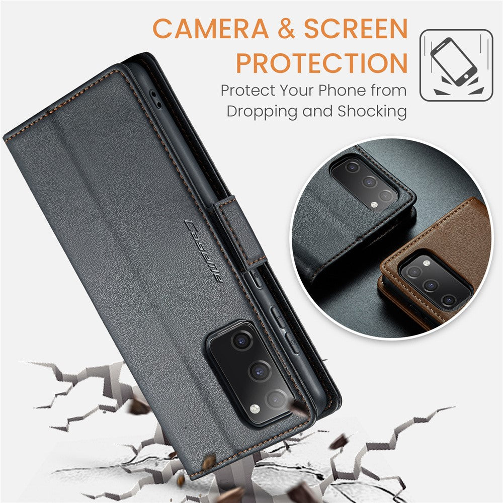 Galaxy S20 FE 4G/5G / S20 FE 2022 / S20 Lite Glänzende Wallet-Hülle – RFID-Schutz & Ständer