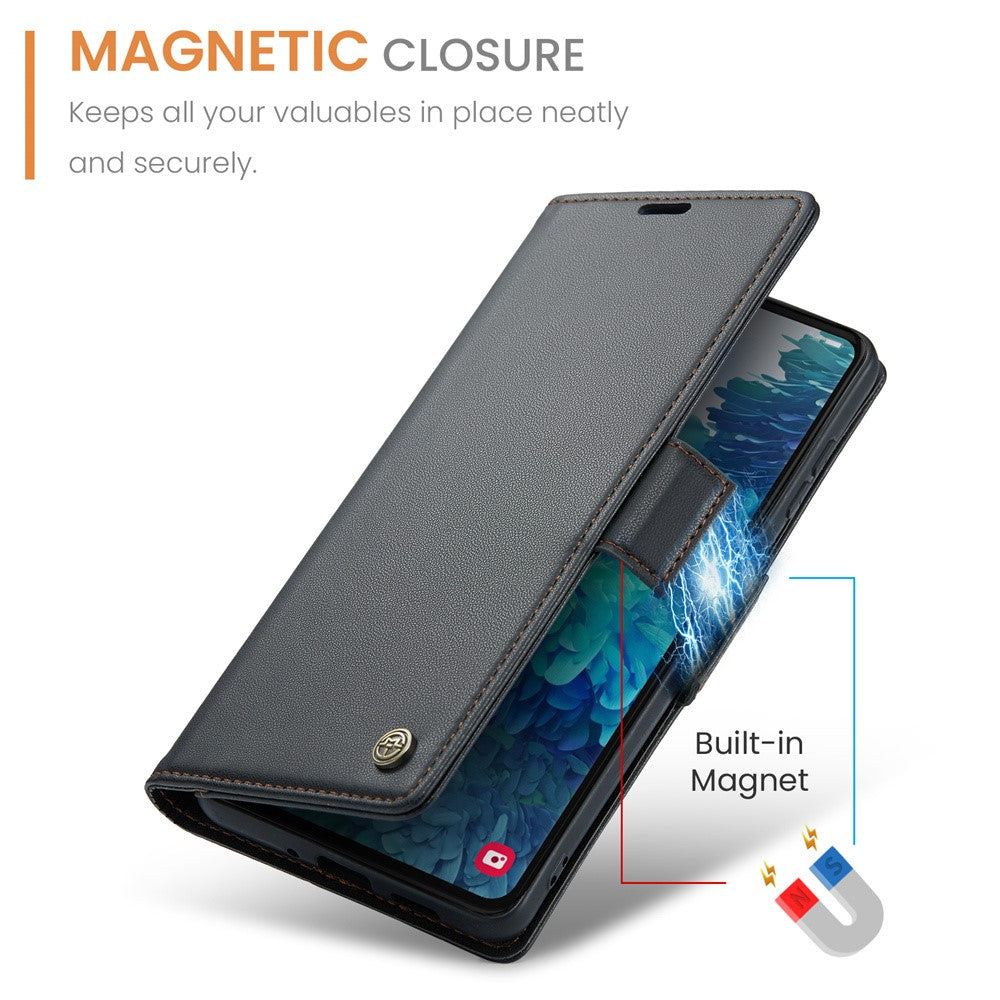 Galaxy S20 FE 4G/5G / S20 FE 2022 / S20 Lite Glänzende Wallet-Hülle – RFID-Schutz & Ständer