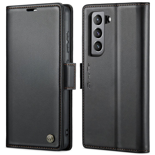 Galaxy S21 FE 5G Glänzende Wallet-Hülle – RFID-Schutz & Ständer