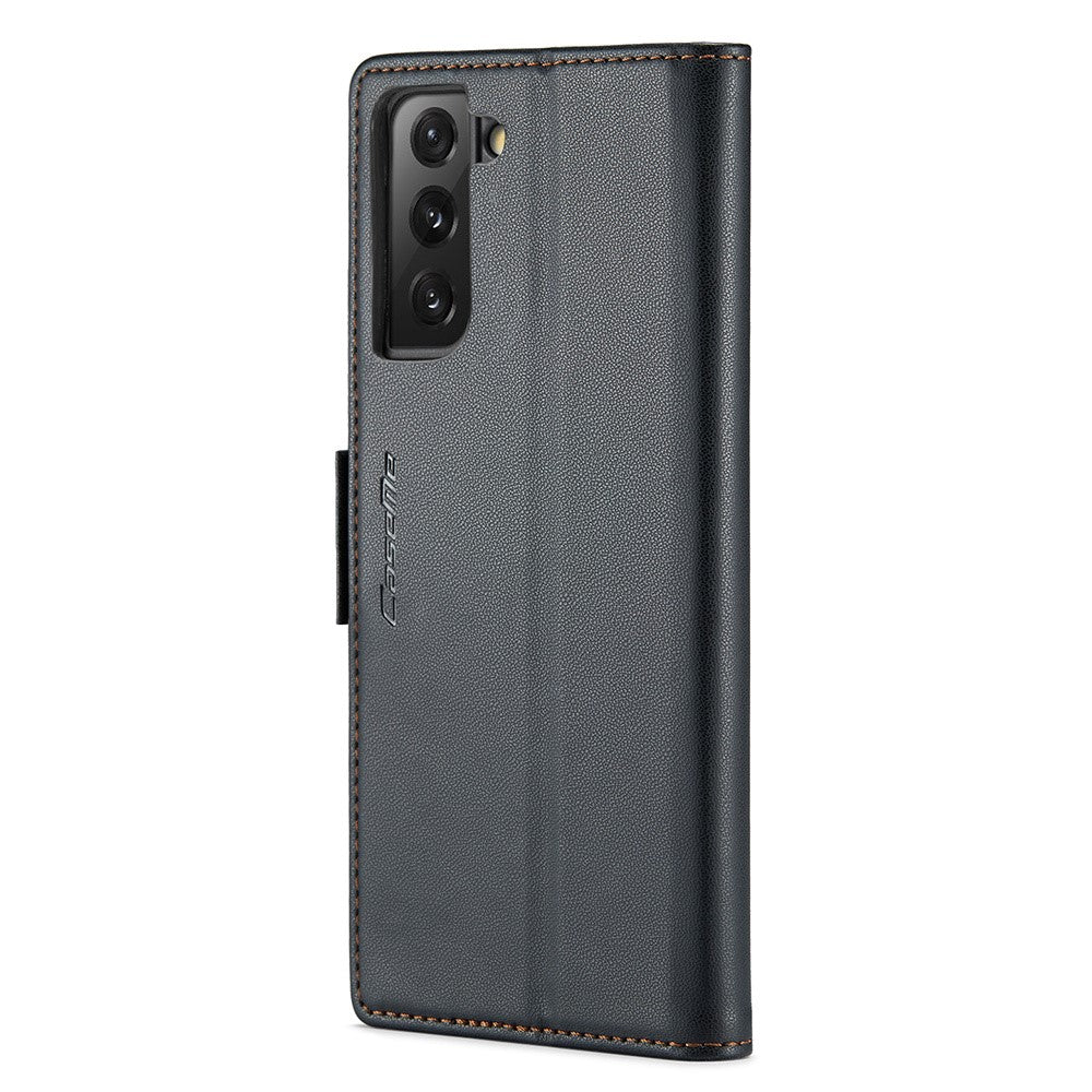 Galaxy S21 FE 5G Glänzende Wallet-Hülle – RFID-Schutz & Ständer