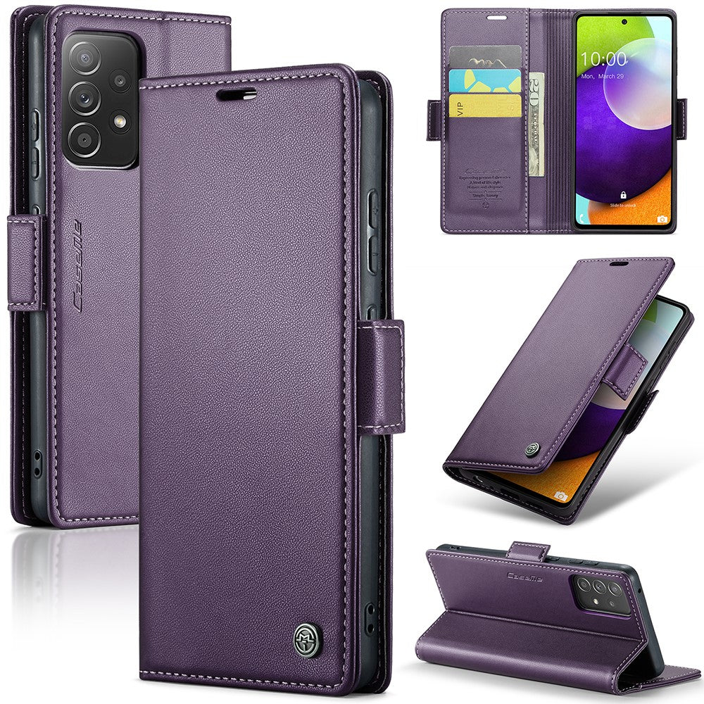 Galaxy A52 4G/5G A52s 5G Glänzende Wallet-Hülle – RFID-Schutz & Ständer