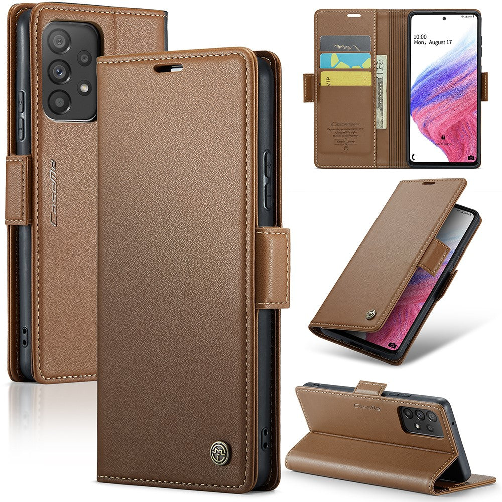 Galaxy A53 5G Glänzende Wallet-Hülle – RFID-Schutz & Ständer