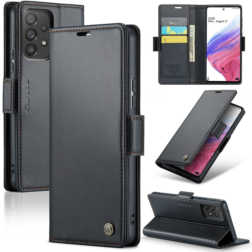 Galaxy A53 5G Glänzende Wallet-Hülle – RFID-Schutz & Ständer