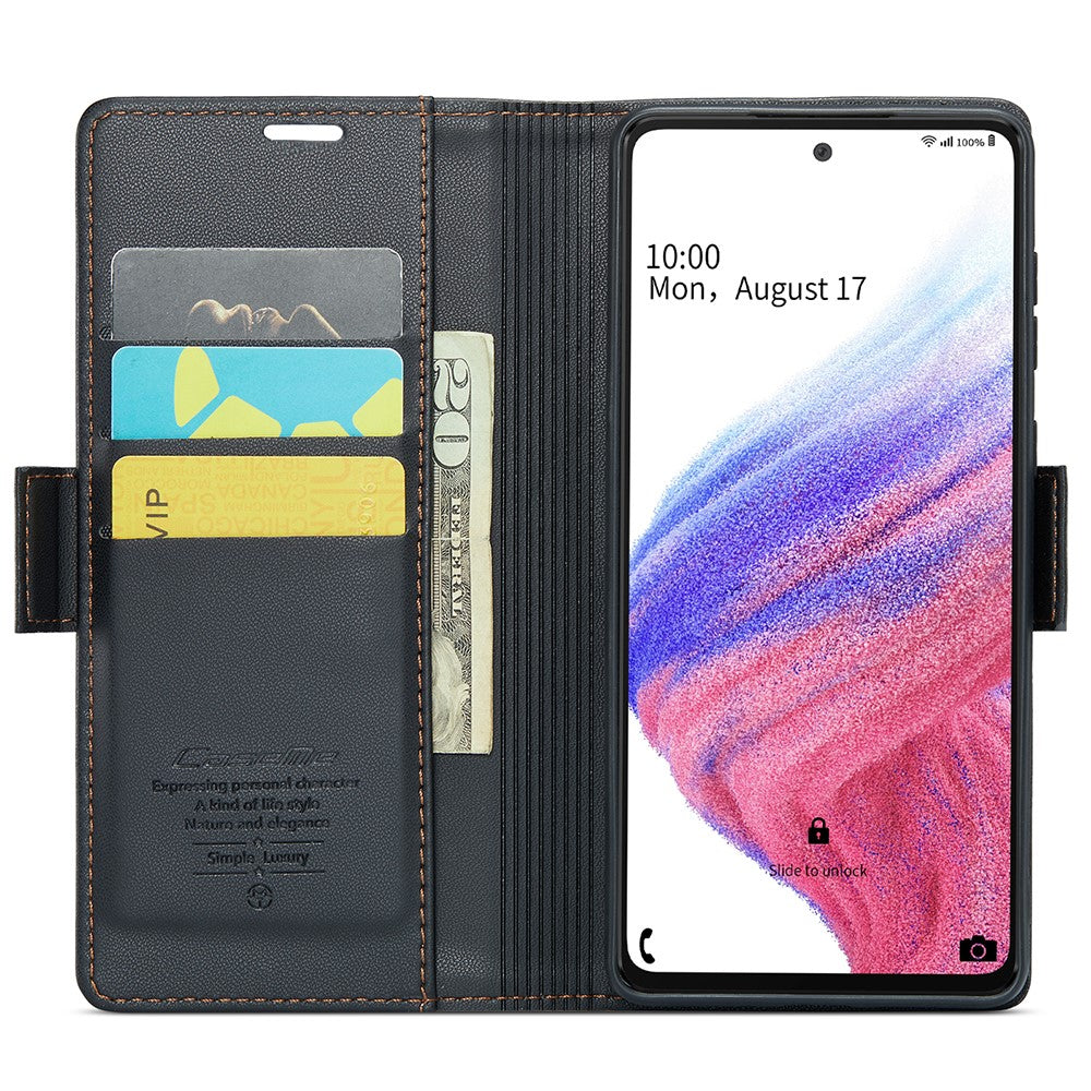 Galaxy A53 5G Glänzende Wallet-Hülle – RFID-Schutz & Ständer
