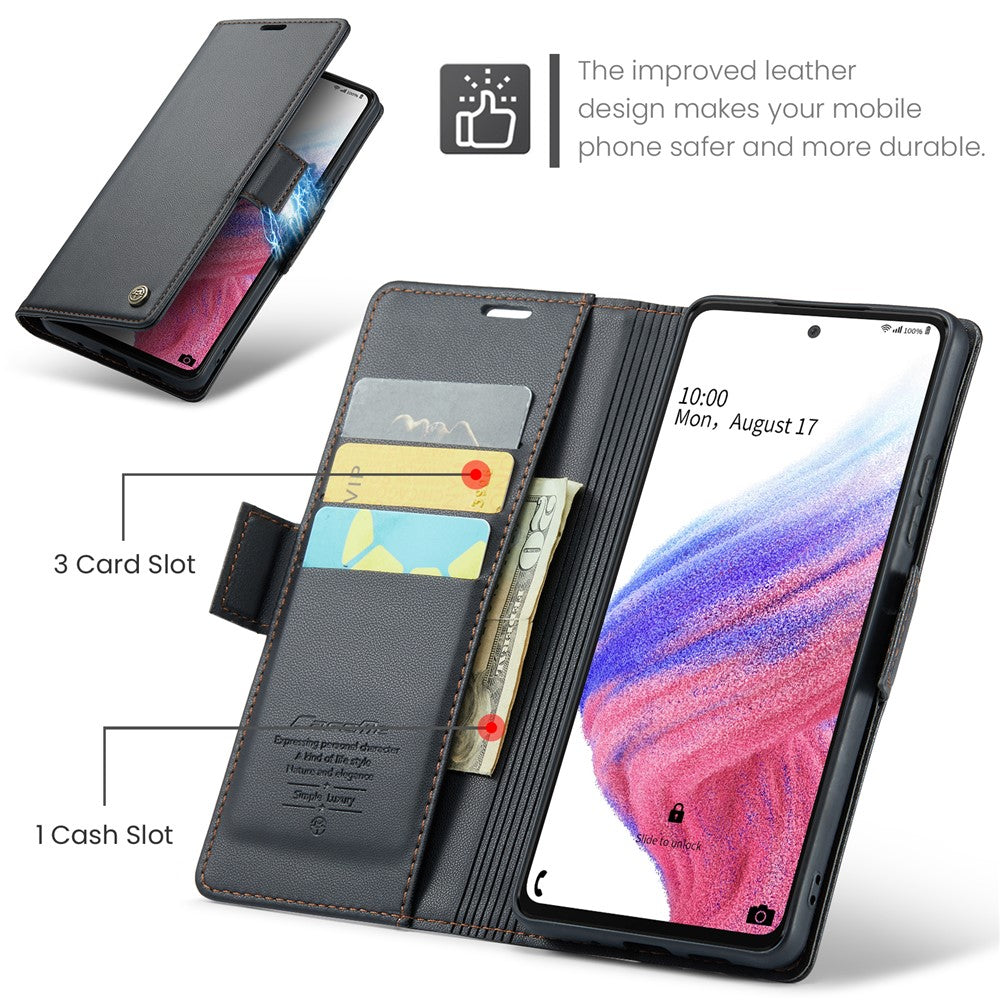 Galaxy A53 5G Glänzende Wallet-Hülle – RFID-Schutz & Ständer