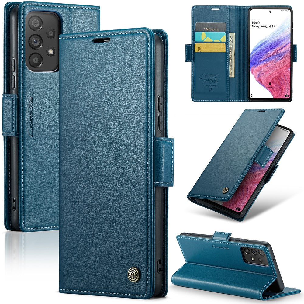 Galaxy A53 5G Glänzende Wallet-Hülle – RFID-Schutz & Ständer