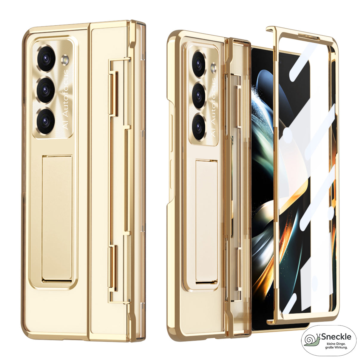 Galaxy Z Fold5 5G Stoßfeste Hülle mit Kickstand – Faltbares Hardcase aus PC-Kunststoff