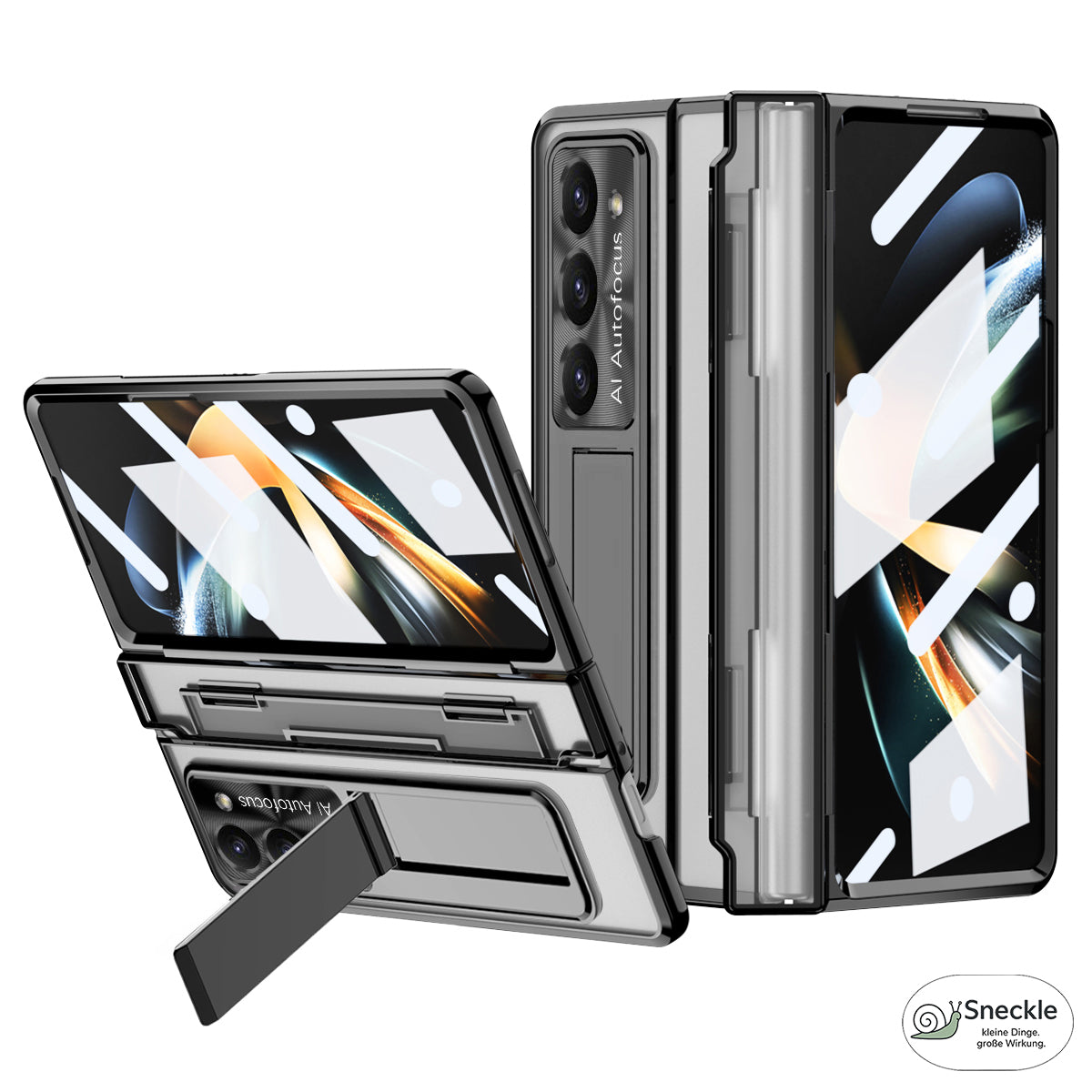 Galaxy Z Fold5 5G Stoßfeste Hülle mit Kickstand – Faltbares Hardcase aus PC-Kunststoff