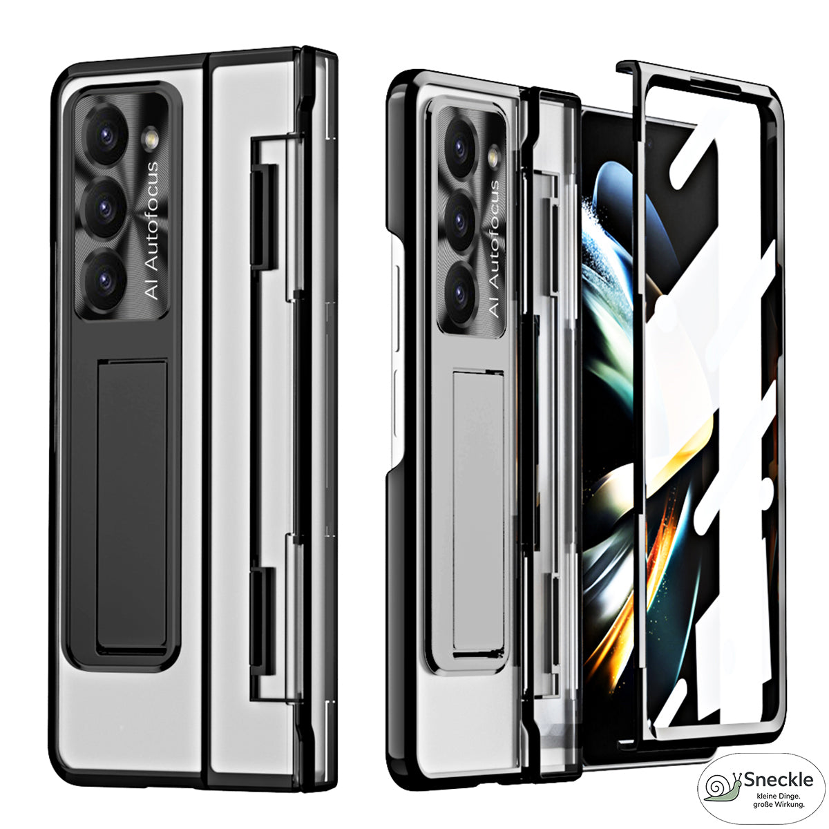 Galaxy Z Fold5 5G Stoßfeste Hülle mit Kickstand – Faltbares Hardcase aus PC-Kunststoff